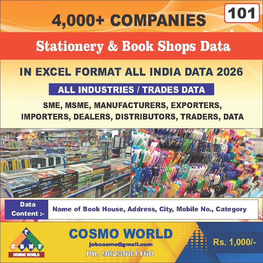 101. Stationery & Book Shops Data