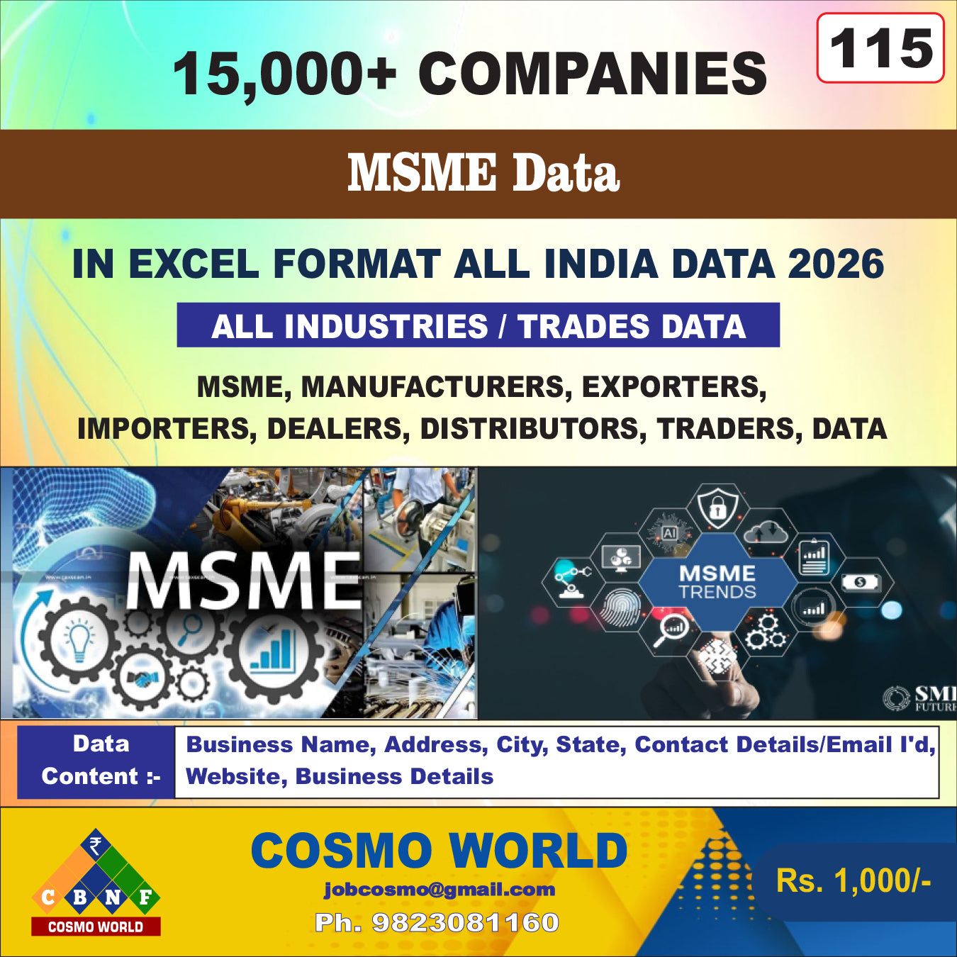 MSME Database by CosmoDatabase — B2B Contact List with Emails and Phone Numbers