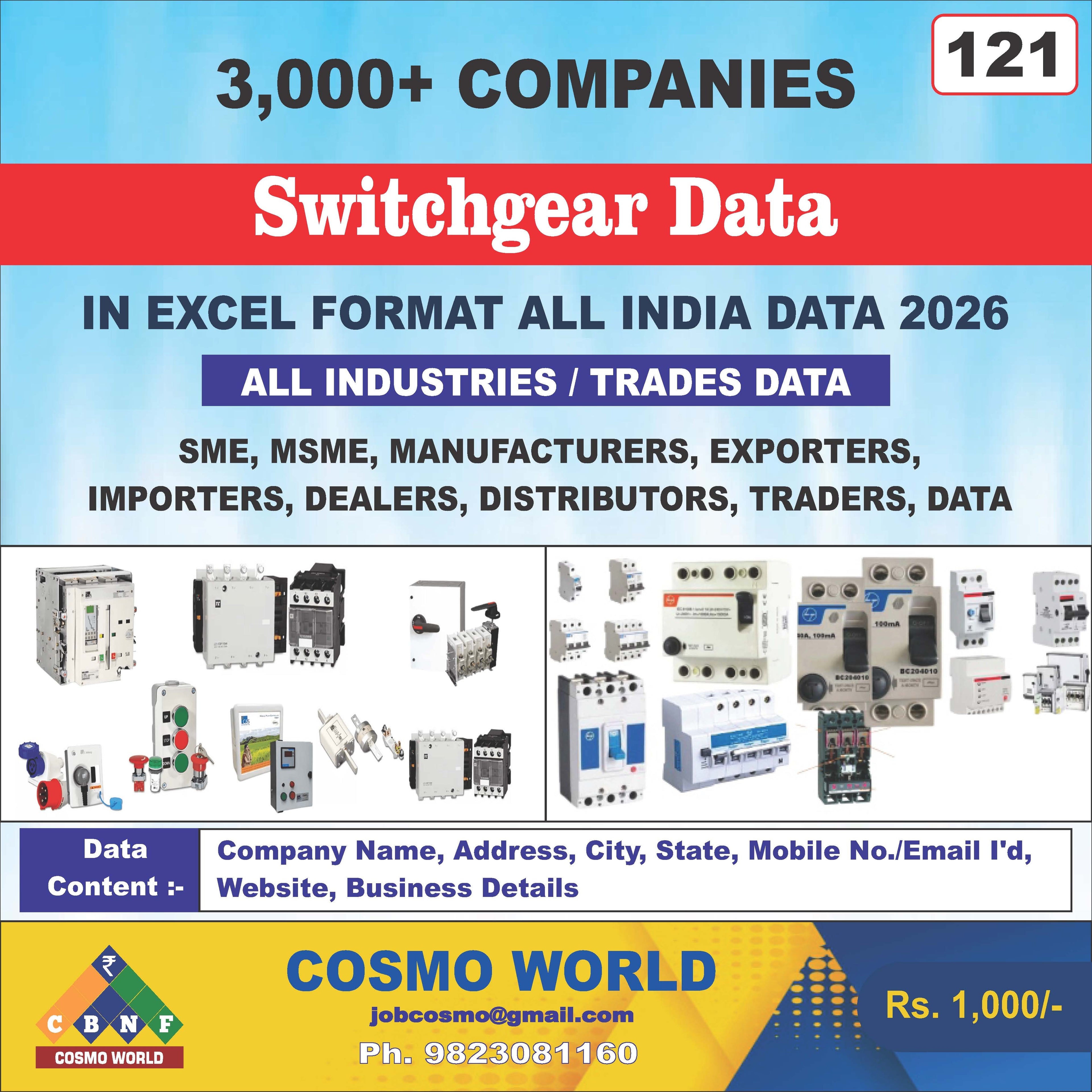 Switchgear Database by CosmoDatabase — B2B Contact List with Emails and Phone Numbers