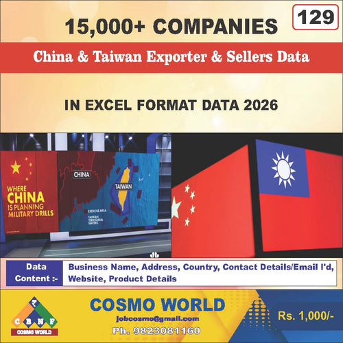 China & Taiwan Exporter & Sellers Database by CosmoDatabase — B2B Contact List with Emails and Phone Numbers