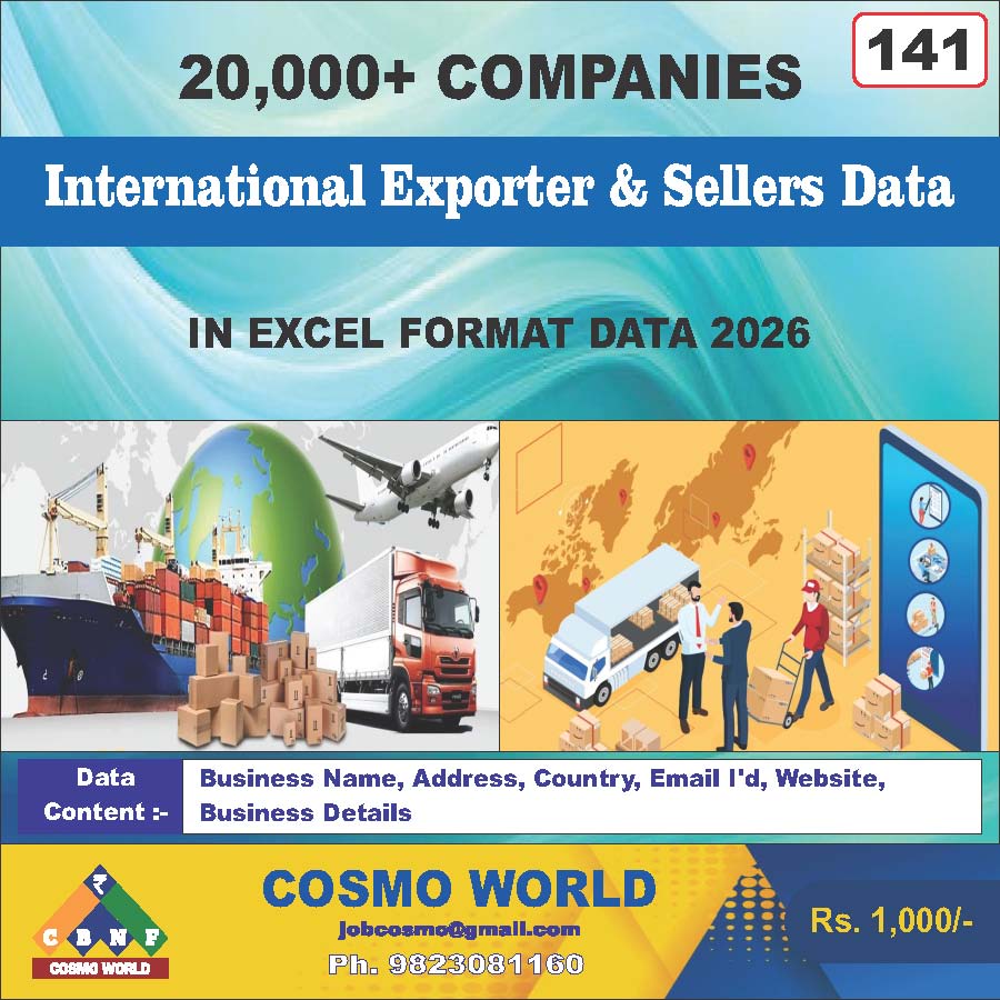 International Exporter & Sellers Database by CosmoDatabase — B2B Contact List with Emails and Phone Numbers