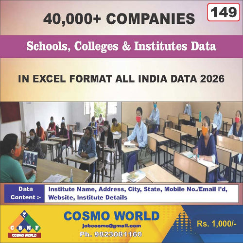 Schools, Colleges & Institutes Database by CosmoDatabase — B2B Contact List with Emails and Phone Numbers