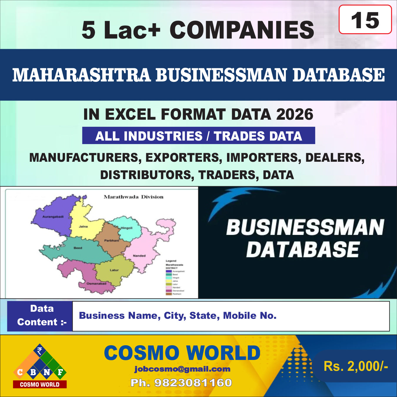 Maharashtra Businessman Database by CosmoDatabase — B2B Contact List with Emails and Phone Numbers