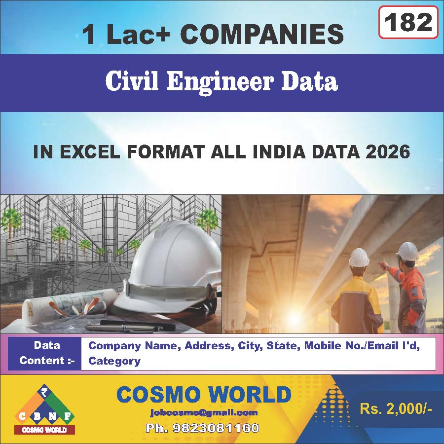 Civil Engineer Database by CosmoDatabase — B2B Contact List with Emails and Phone Numbers