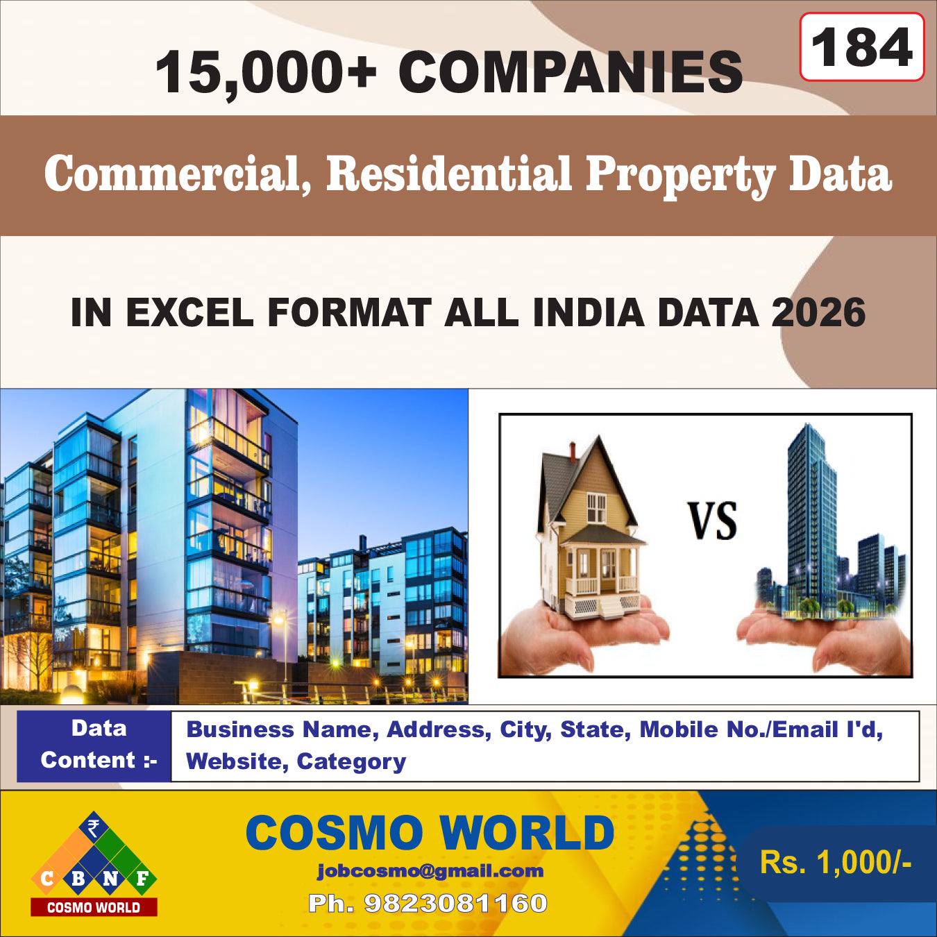Commercial, Residential Properties Database by CosmoDatabase — B2B Contact List with Emails and Phone Numbers