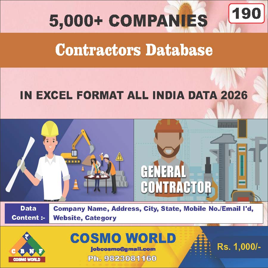 Contractors Database by CosmoDatabase — B2B Contact List with Emails and Phone Numbers
