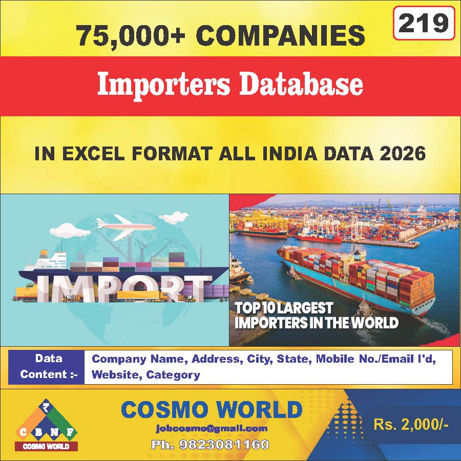 Importers Database by CosmoDatabase — B2B Contact List with Emails and Phone Numbers