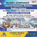 Industrial Equipments, Machinery, Suppliers Database by CosmoDatabase — B2B Contact List with Emails and Phone Numbers