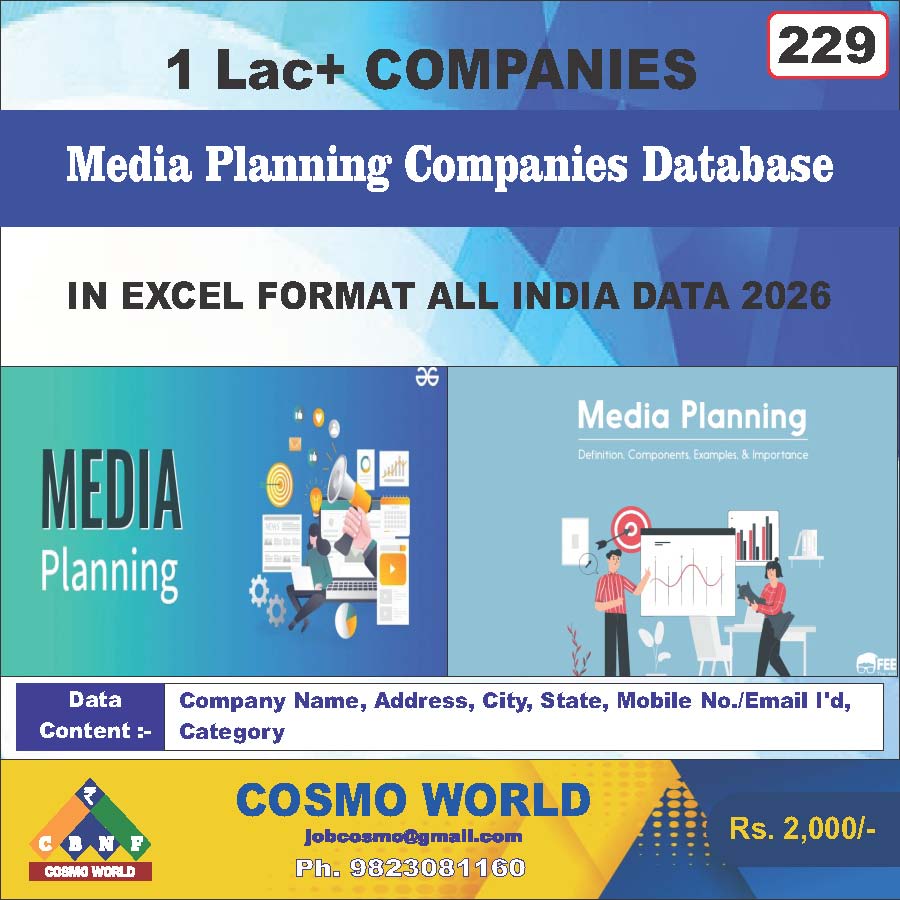 229. Media Planning Companies Database