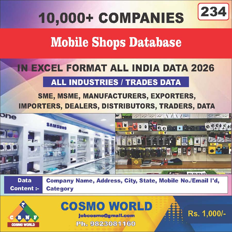 Mobile Shops Database by CosmoDatabase — B2B Contact List with Emails and Phone Numbers