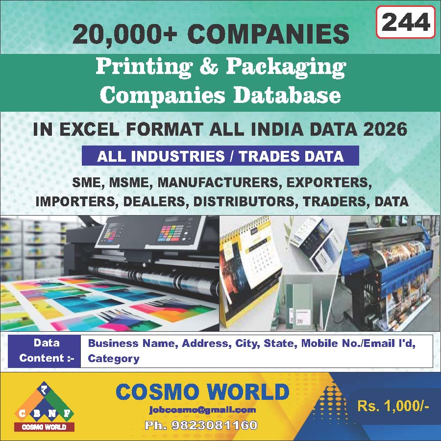 244. Printing & Packaging Companies Database