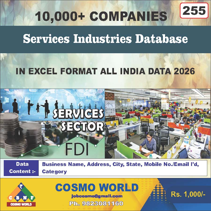Services Industries Database by CosmoDatabase — B2B Contact List with Emails and Phone Numbers