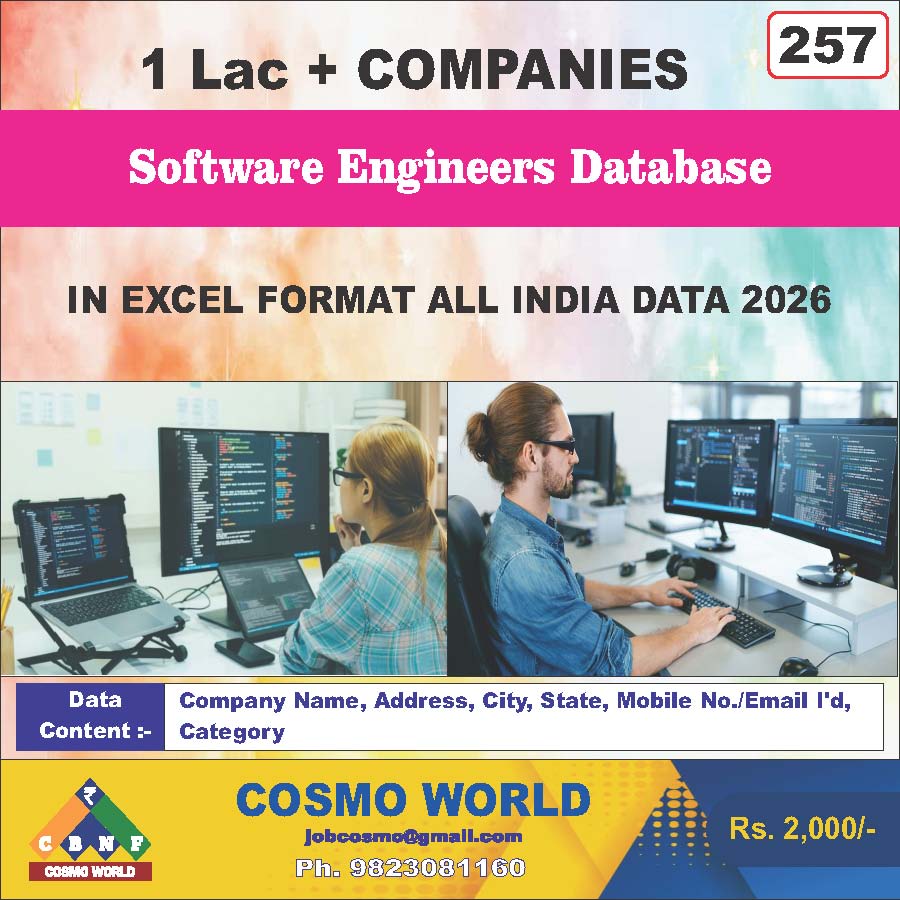 Software Engineers Database by CosmoDatabase — B2B Contact List with Emails and Phone Numbers