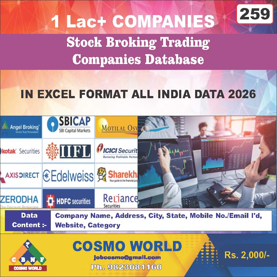 259. Stock Broking Trading Companies Database