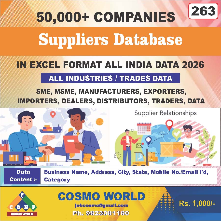 Suppliers Database by CosmoDatabase — B2B Contact List with Emails and Phone Numbers