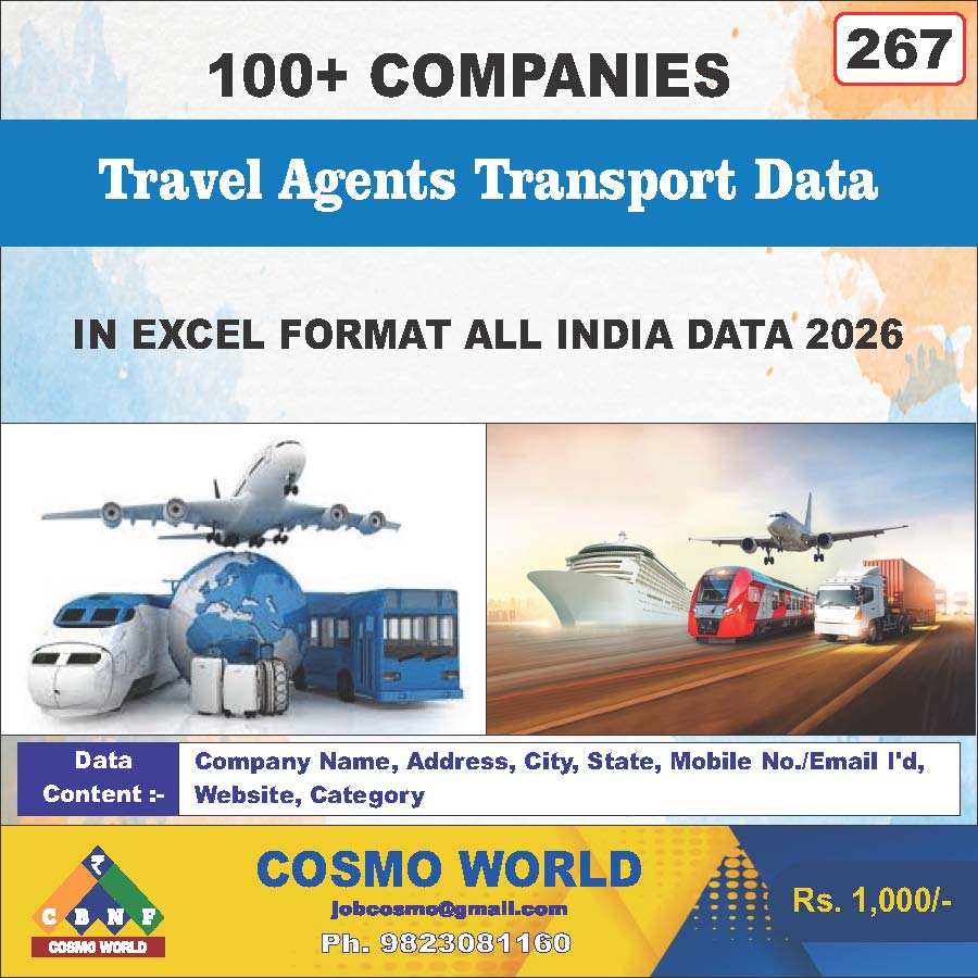 Travel Agents Transport Database by CosmoDatabase — B2B Contact List with Emails and Phone Numbers