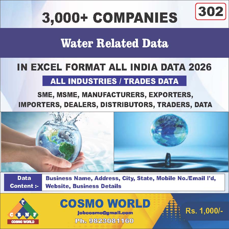 Water Related Database by CosmoDatabase — B2B Contact List with Emails and Phone Numbers