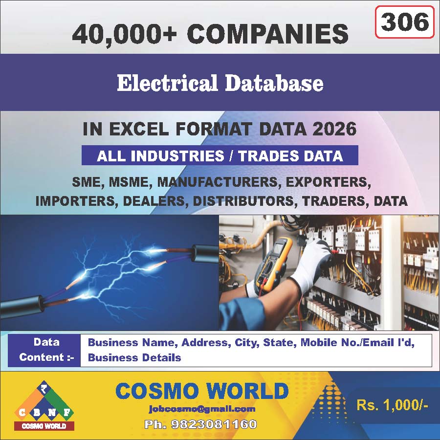 Electrical Database by CosmoDatabase — B2B Contact List with Emails and Phone Numbers