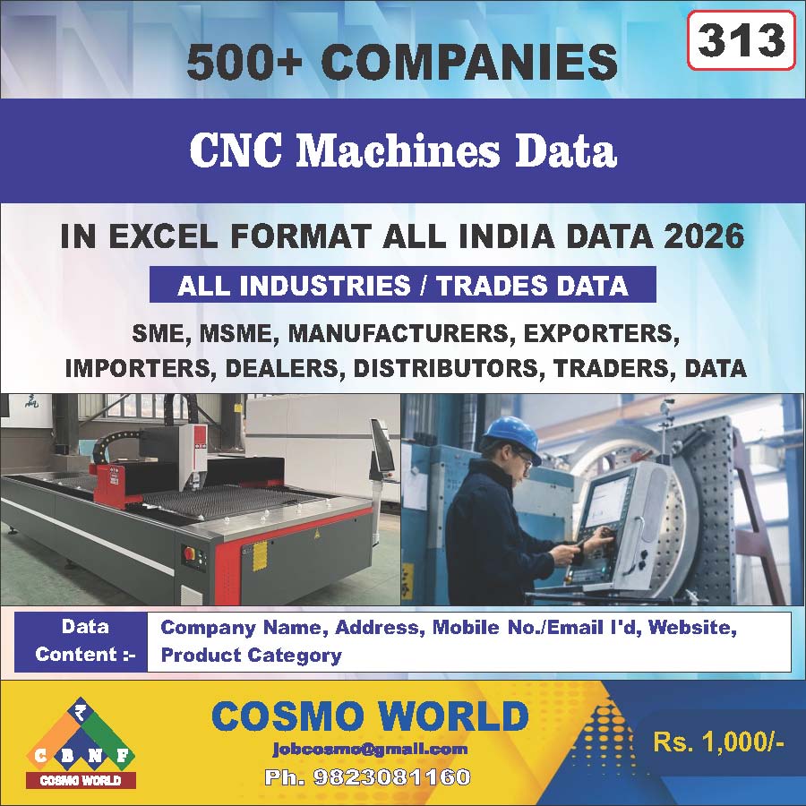 CNC Machines Database by CosmoDatabase — B2B Contact List with Emails and Phone Numbers
