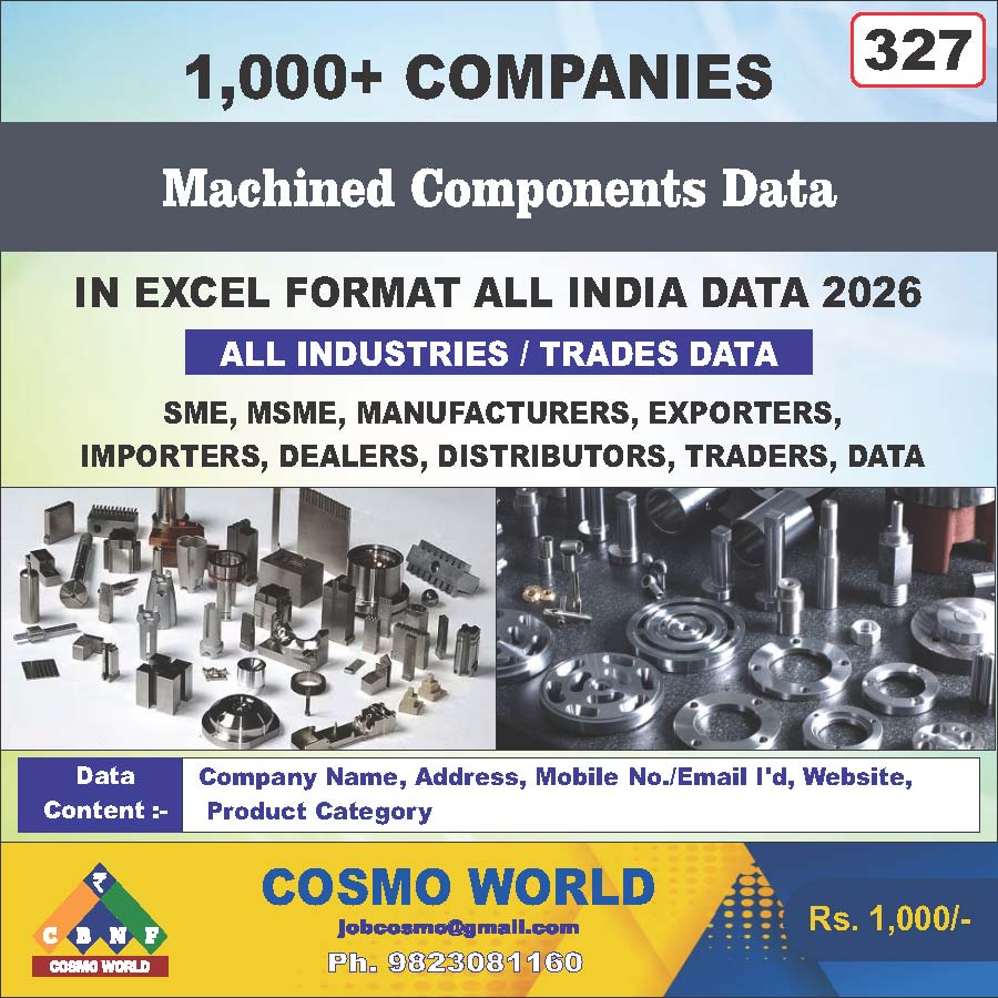 Machined Components Database by CosmoDatabase — B2B Contact List with Emails and Phone Numbers
