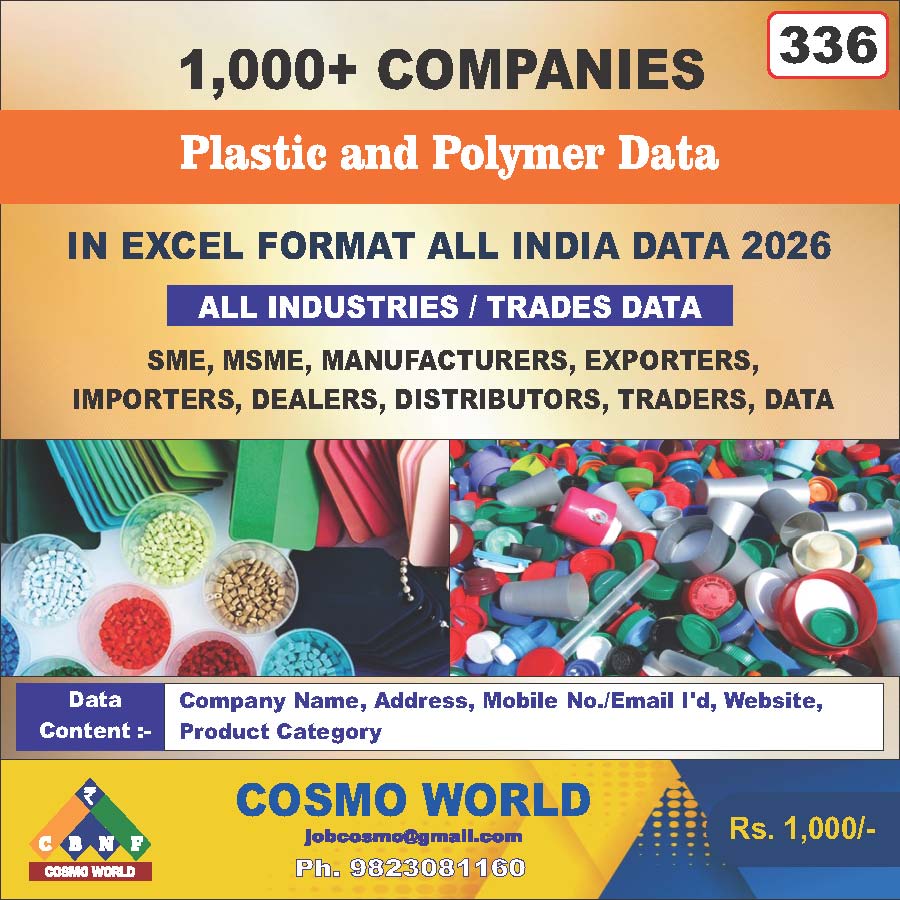 Plastic and Polymer Database by CosmoDatabase — B2B Contact List with Emails and Phone Numbers