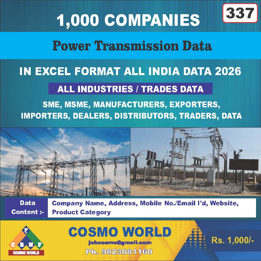 Power Transmission Database by CosmoDatabase — B2B Contact List with Emails and Phone Numbers