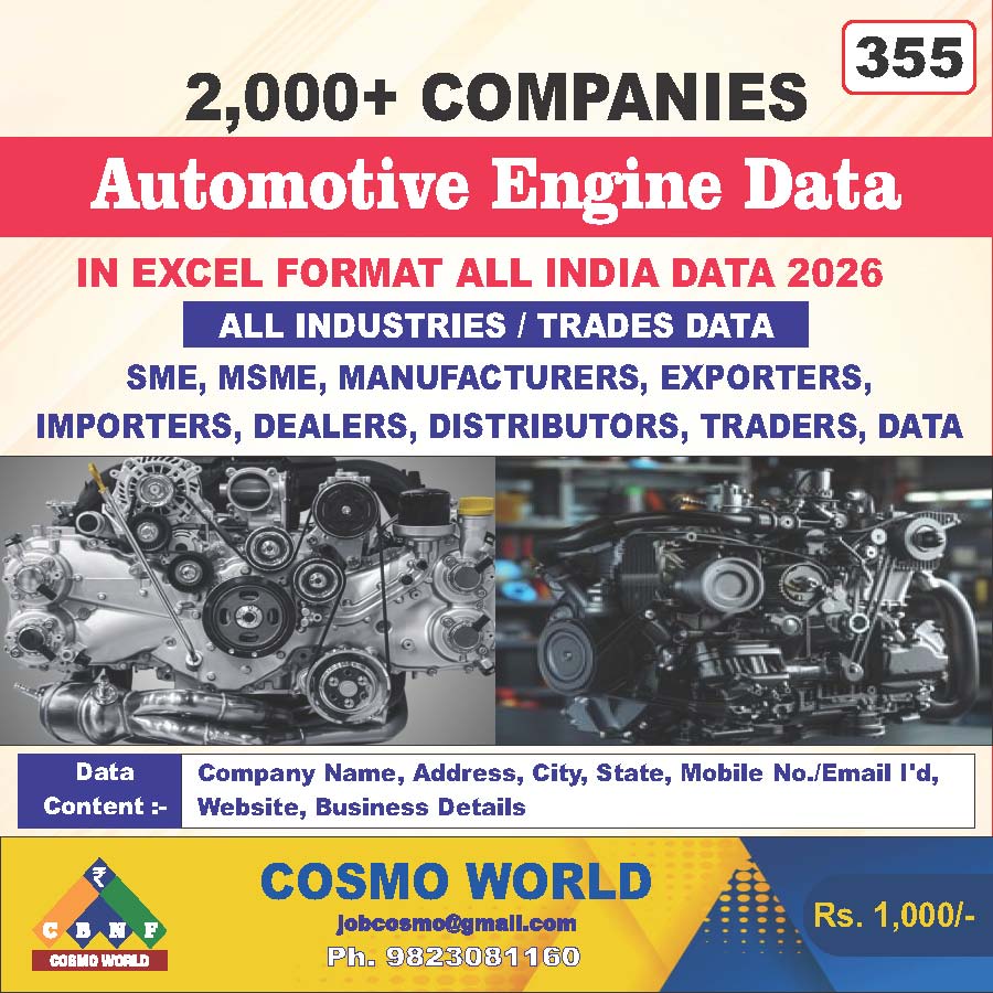 Automotive Engine Database by CosmoDatabase — B2B Contact List with Emails and Phone Numbers