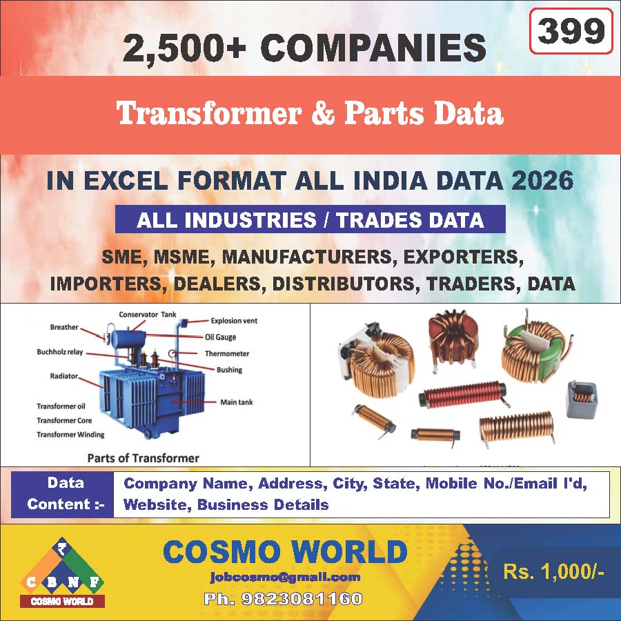 Transformer & Parts Database by CosmoDatabase — B2B Contact List with Emails and Phone Numbers