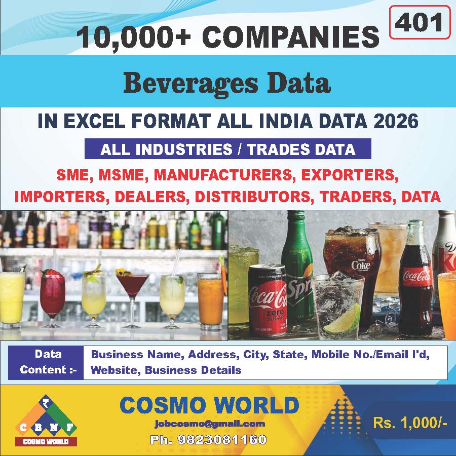 Beverages Database by CosmoDatabase — B2B Contact List with Emails and Phone Numbers
