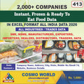 Instant, Frozen & Ready To Eat Food Database by CosmoDatabase — B2B Contact List with Emails and Phone Numbers