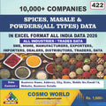 Spices, Masale & Powders(All Types) Database by CosmoDatabase — B2B Contact List with Emails and Phone Numbers