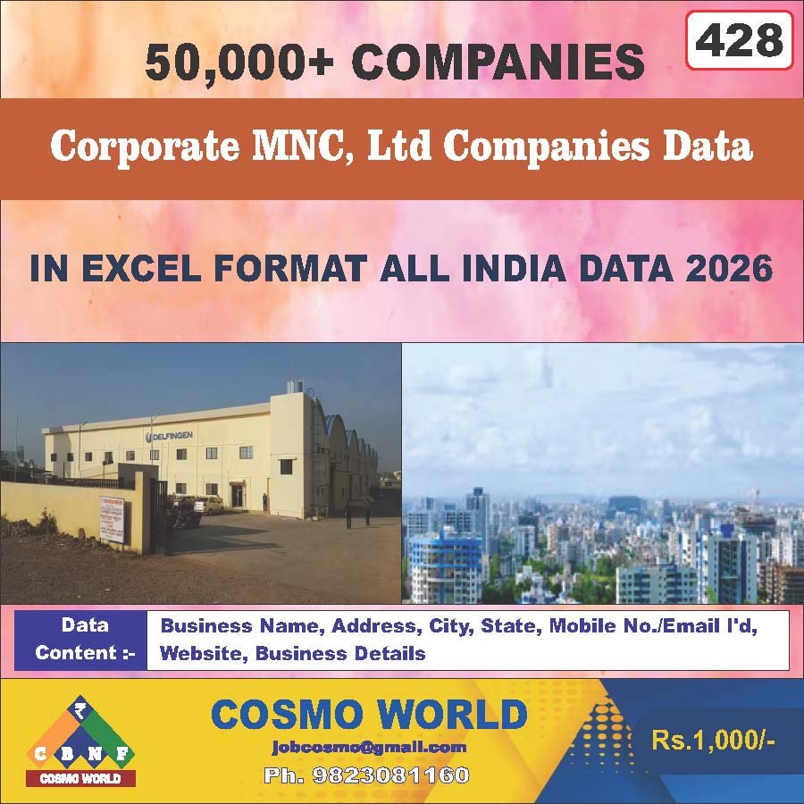 Corporate MNC, Ltd Companies Database by CosmoDatabase — B2B Contact List with Emails and Phone Numbers