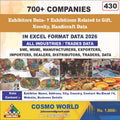 Exhibitors- 7 Exhibitions Related to Gift, Novelty, Handicraft Database by CosmoDatabase — B2B Contact List with Emails and Phone Numbers