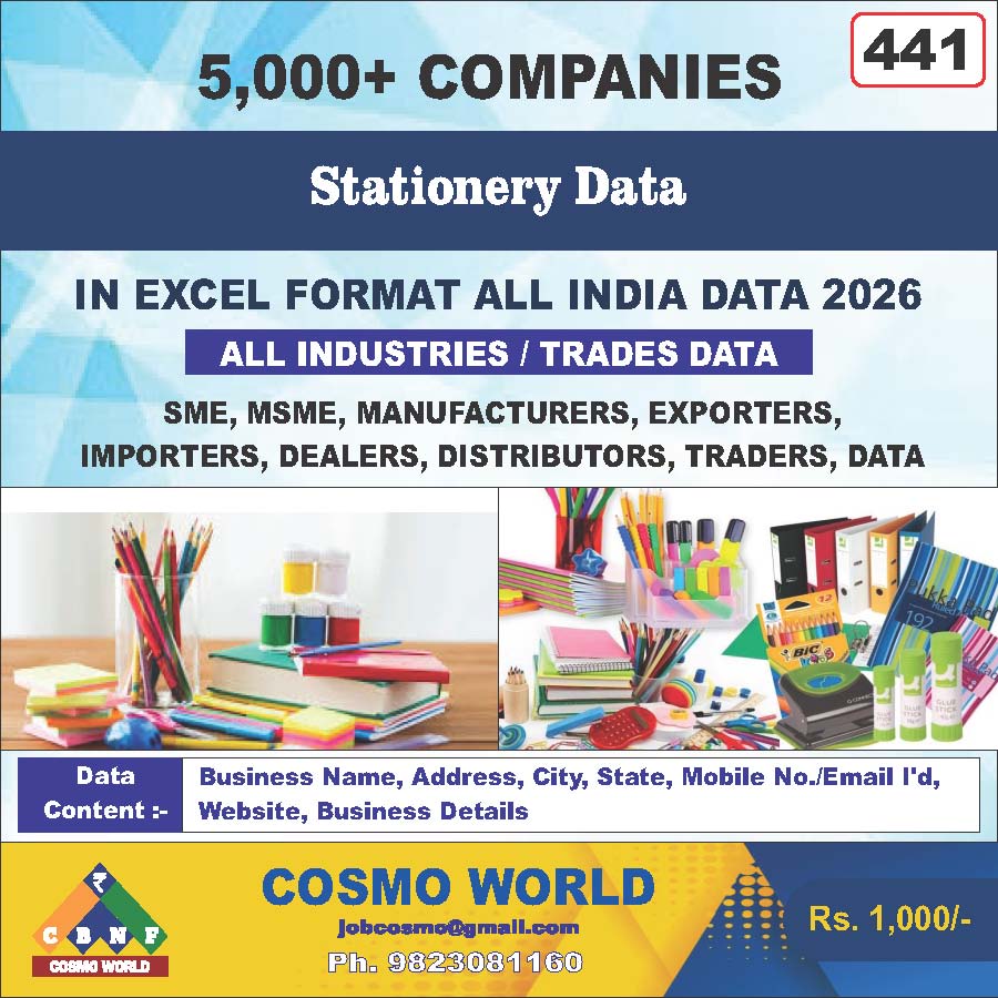 Stationery Database by CosmoDatabase — B2B Contact List with Emails and Phone Numbers