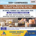 Candle Products, Materials & Accessories (Decorative, Articial & Wax Etc.) Database by CosmoDatabase — B2B Contact List with Emails and Phone Numbers