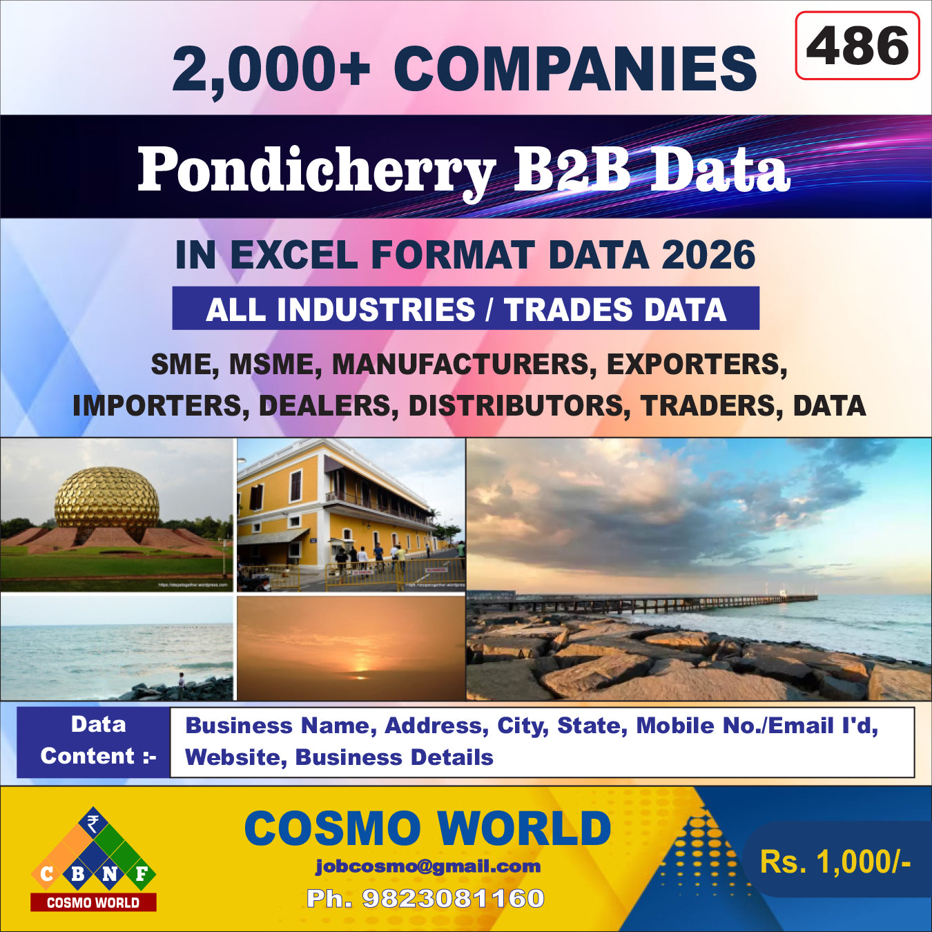 Pondicherry B2B Database by CosmoDatabase — B2B Contact List with Emails and Phone Numbers