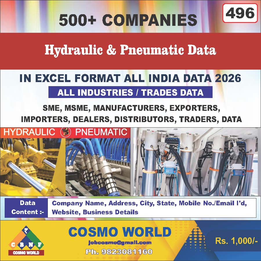 Hydraulic & Pneumatic Database by CosmoDatabase — B2B Contact List with Emails and Phone Numbers