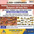 Building & Construction Machinery and Equipment (All India) Database by CosmoDatabase — B2B Contact List with Emails and Phone Numbers
