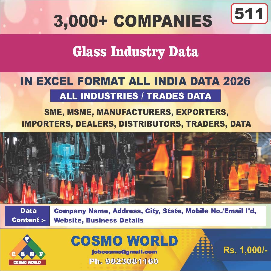 Glass Industry Database by CosmoDatabase — B2B Contact List with Emails and Phone Numbers