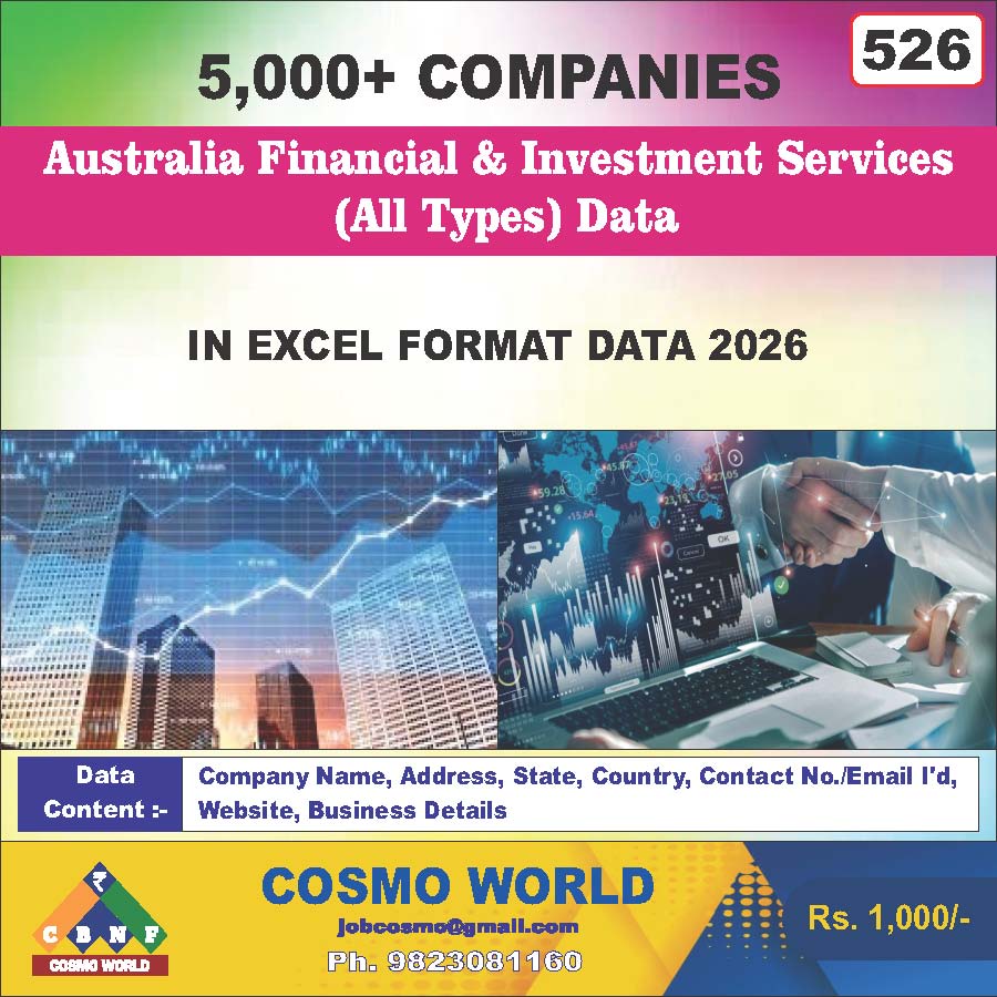 Australia Financial & Investment Services (All Types) Database by CosmoDatabase — B2B Contact List with Emails and Phone Numbers