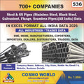 Steel & SS Pipes (Stainless Steel, Black Steel, Galvanized, Flange, Seamless Pipes)(All India) Database by CosmoDatabase — B2B Contact List with Emails and Phone Numbers
