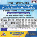 Labels, Stickers, Barcodes, Tags etc. (Products, Materials & Machinery) Database by CosmoDatabase — B2B Contact List with Emails and Phone Numbers