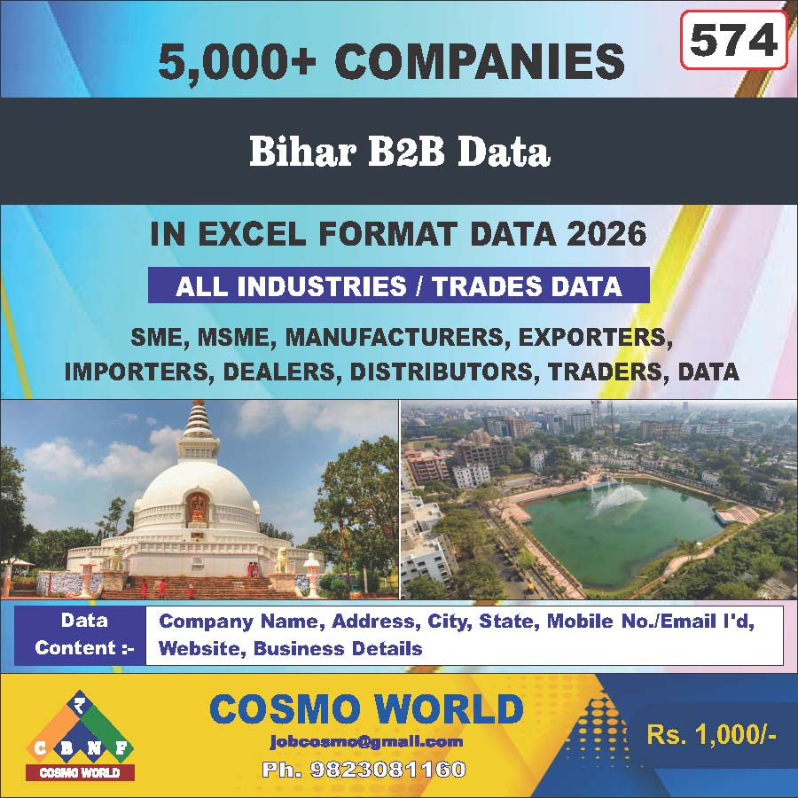 Bihar B2B Database by CosmoDatabase — B2B Contact List with Emails and Phone Numbers