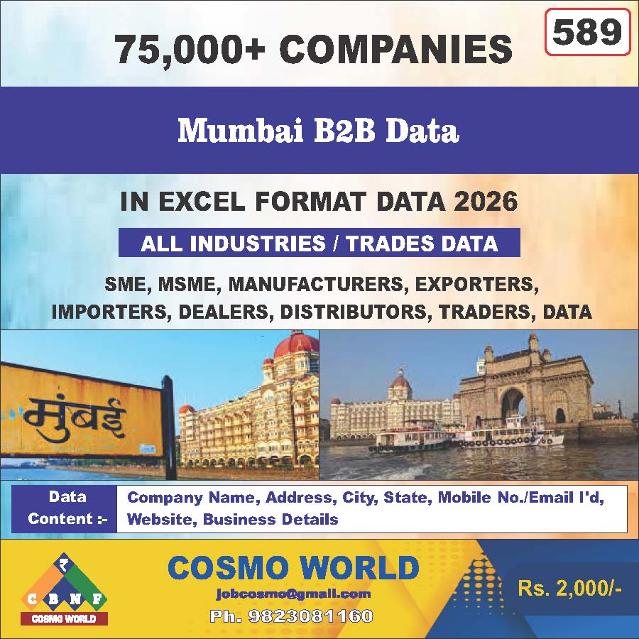 Mumbai B2B Database by CosmoDatabase — B2B Contact List with Emails and Phone Numbers