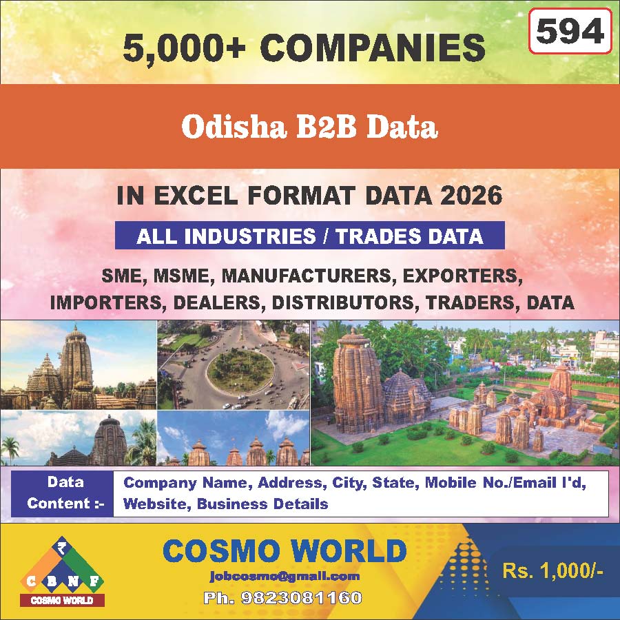 Odisha B2B Database by CosmoDatabase — B2B Contact List with Emails and Phone Numbers