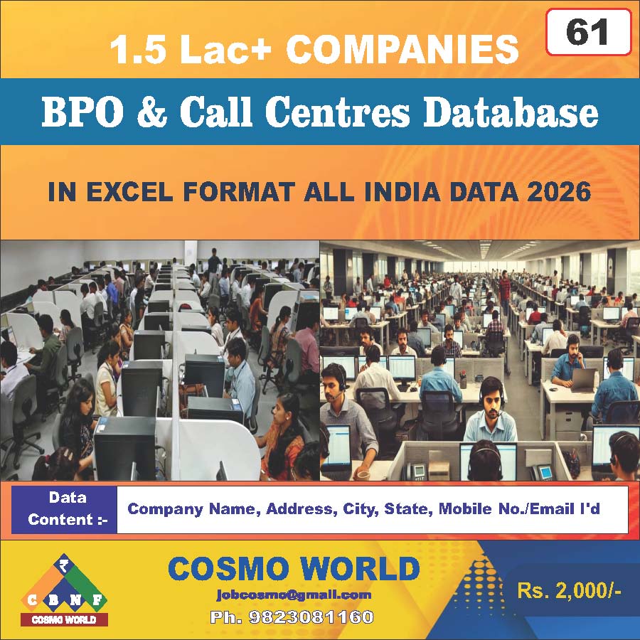 BPO & Call Centers Database by CosmoDatabase — B2B Contact List with Emails and Phone Numbers