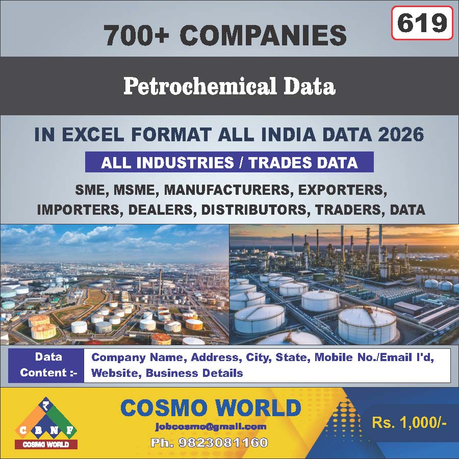 Petrochemical Database by CosmoDatabase — B2B Contact List with Emails and Phone Numbers