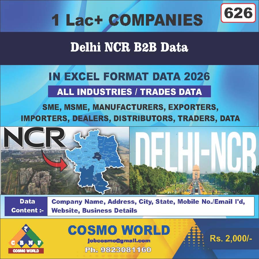 Delhi NCR B2B Database by CosmoDatabase — B2B Contact List with Emails and Phone Numbers