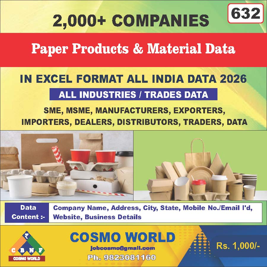 632. Paper Products & Material Data