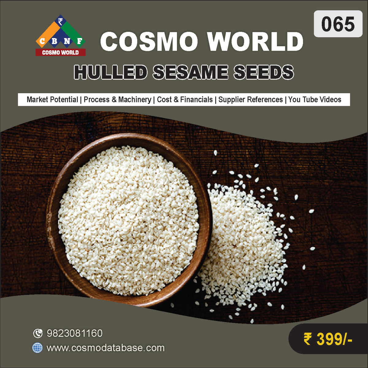 065 HULLED SESAME SEEDS | Detailed DPR for Bank Loan, MSME & Business Setup